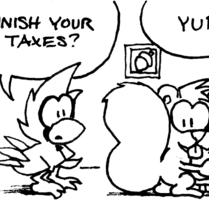 Cal: "Finish your taxes?" Skip: "Yup!"